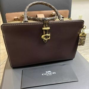 NWT Coach 1941 Serra Exotic Snakeskin Satchel in Oxblood color Multi 69514 $695